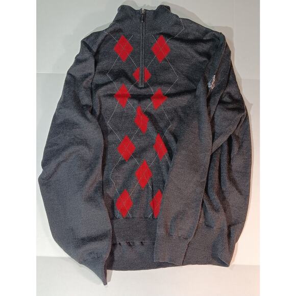 Carnoustie XL Merino Wool Half‑Zip Sweater Argyle Pullover Golf Casual - Picture 1 of 6